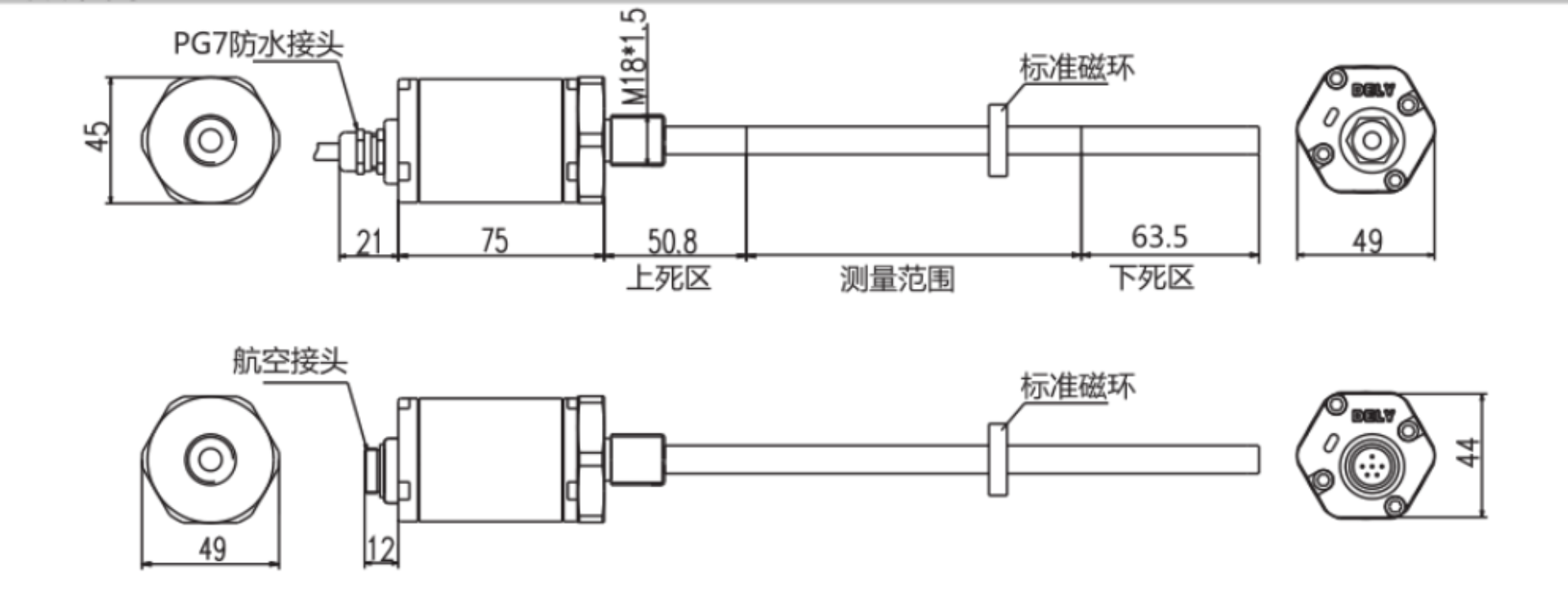 替进口型磁尺尺寸图 替进口型磁尺尺寸图