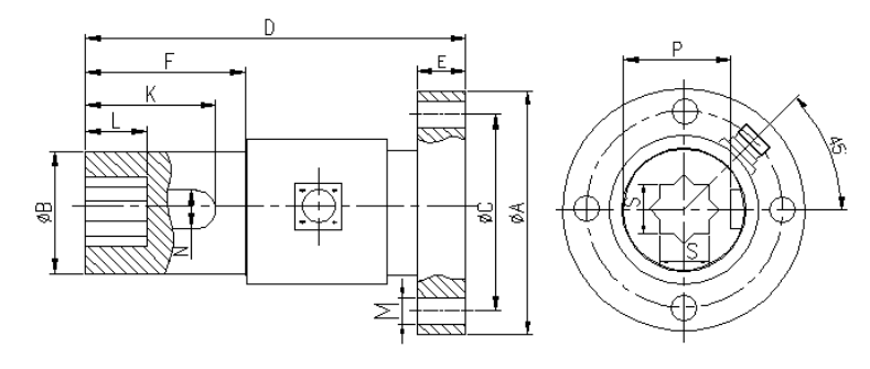 扭力传感器尺寸图 扭力传感器尺寸图
